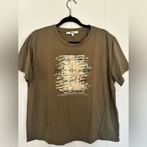 Zara Khaki Graphic Short Sleeve Tee